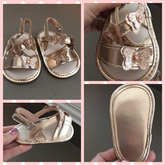 Other - 6 baby items for $15! Gold Sandals 3 - 6 Months